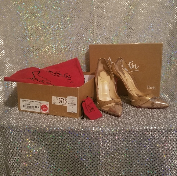 Christian Louboutin Shoes - Louboutin "Blake is Back" 120 Special Edition Silver/Gold Liege/PVC  sz 38.5